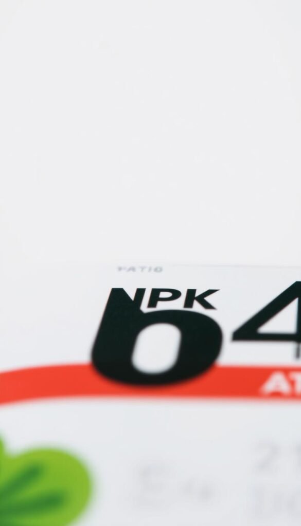 A crisp, close-up shot of a typical fertilizer label, captured with a macro lens under soft, even lighting. The label is displayed against a clean, neutral background, allowing the important details to stand out. The numbers representing the NPK ratio are prominently featured, with their significance and meaning clearly visible. The overall composition is balanced and visually appealing, highlighting the key information a gardener or farmer would need to decode when selecting the right fertilizer for their plants.