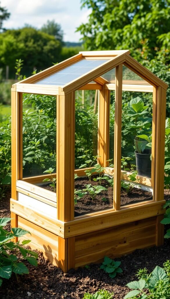 A well-lit, meticulously constructed cold frame stands in a lush, verdant garden. The sturdy wooden frame, adorned with translucent panels, casts a warm, inviting glow. Inside, thriving seedlings bask in the perfect balance of sunlight and protection, surrounded by rich, nutrient-dense soil. The frame's strategic positioning and thoughtful design optimize airflow and temperature, creating an environment conducive to the healthy growth of a variety of cold-weather crops. The scene exudes a sense of careful planning and horticultural expertise, capturing the essence of a successful cold frame setup.