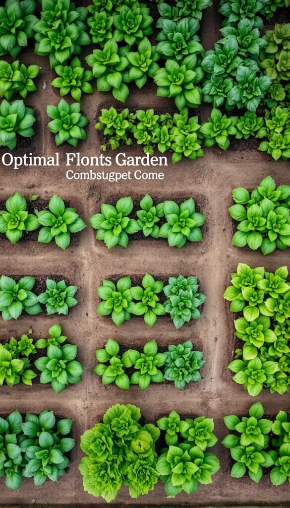 A meticulously organized square foot garden layout, with each plant positioned with precision and care. Lush, verdant foliage in a variety of hues and textures fills the frame, captured in soft, diffused natural lighting that accentuates the delicate details. The camera angle offers a birds-eye view, showcasing the orderly arrangement of the garden beds and the optimal spacing between each plant. The overall scene conveys a sense of harmony, productivity, and the thoughtful application of sustainable gardening principles, perfectly suited to illustrate the "Optimal Planting Strategies in a Square Foot Garden" section of the article.