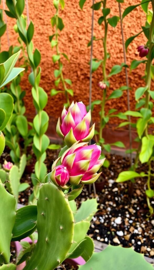 Growing a Dragon Fruit Garden: Potting Mix, Support Structures, and Pollination