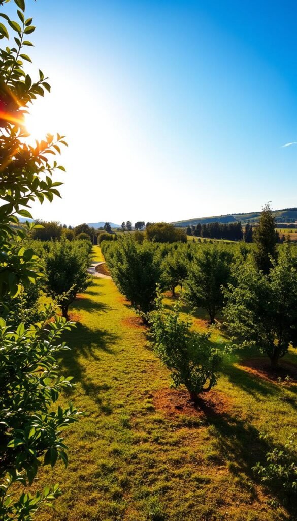 Orchard Garden Layout with Fruit Trees: Maximizing Sunlight and Airflow