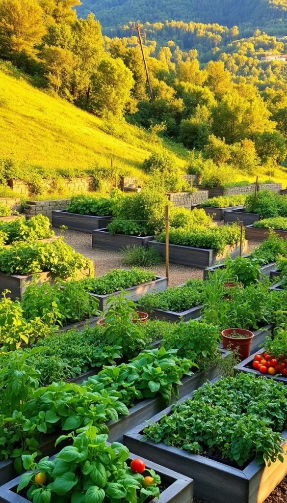 Terraced Vegetable Garden: Transform Sloped Yards into Tiered Growing Areas