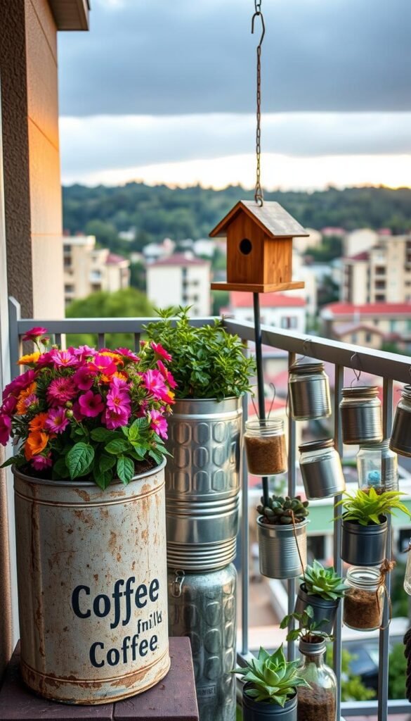 Upcycling Containers: Coffee Tins, Milk Jugs, and More for Balconies