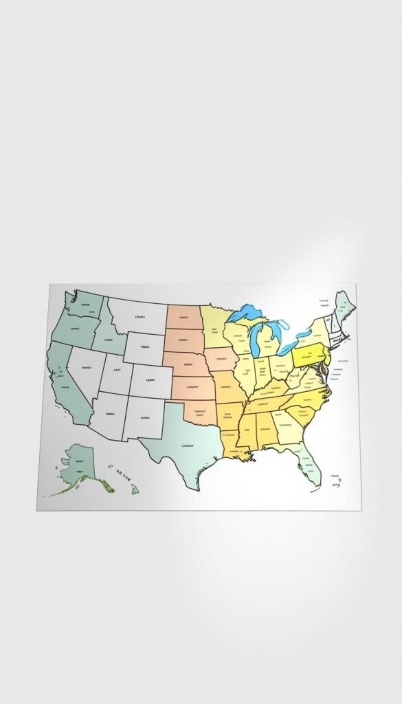 A highly detailed, high-resolution USDA plant hardiness zone map, presented in a clear and informative manner. The map should occupy the central focus, with a clean, minimal background that allows the zoning information to stand out prominently. The colors should be vibrant and easy to distinguish, with clear boundaries between the different climate zones. The map should be rendered with a professional, technical aesthetic, as if it were taken directly from a gardening reference book or government publication. Lighting should be soft and evenly distributed, with a slight depth of field to draw the eye towards the central map. The overall composition should convey a sense of authority and usefulness, suitable for inclusion in an article about gardening best practices.