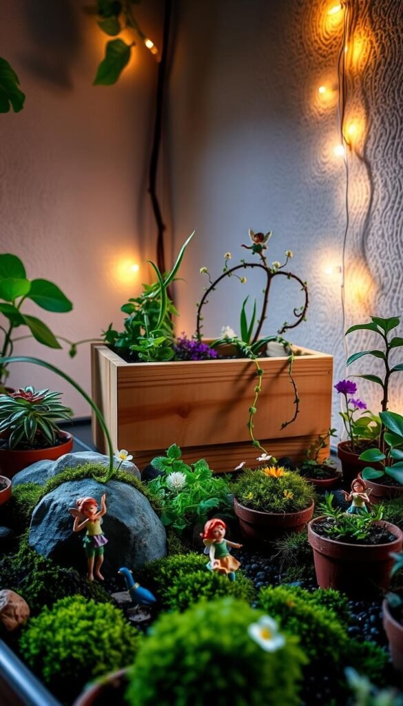 Indoor Fairy Garden Décor: Customizing Containers, Figurines, and Lighting