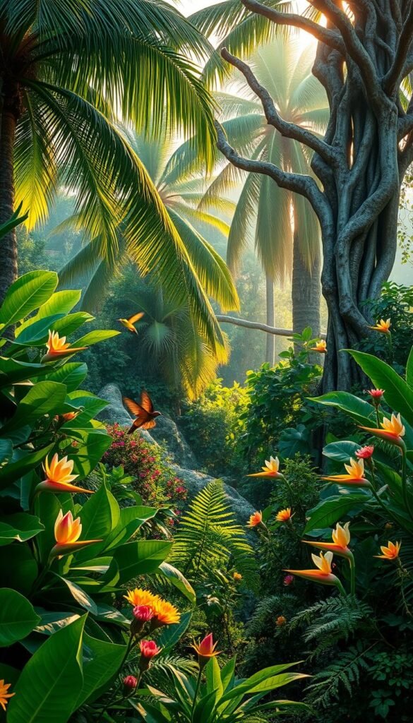 Garden of Eden Aesthetic: Lush Greenery and Exotic Blooms for a Paradise Feel