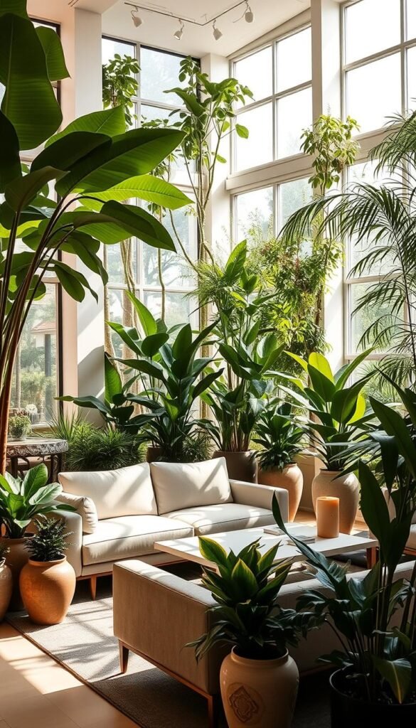 Modern Indoor Garden Inspiration: Sleek Furniture and Statement Greens