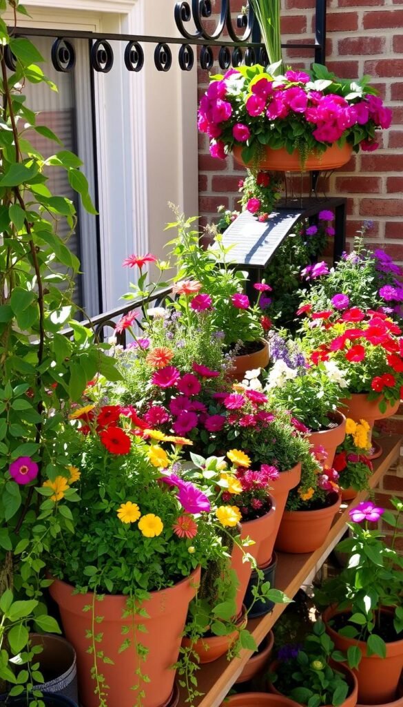 Potted Flower Garden for Small Spaces: Balcony-Friendly Arrangements