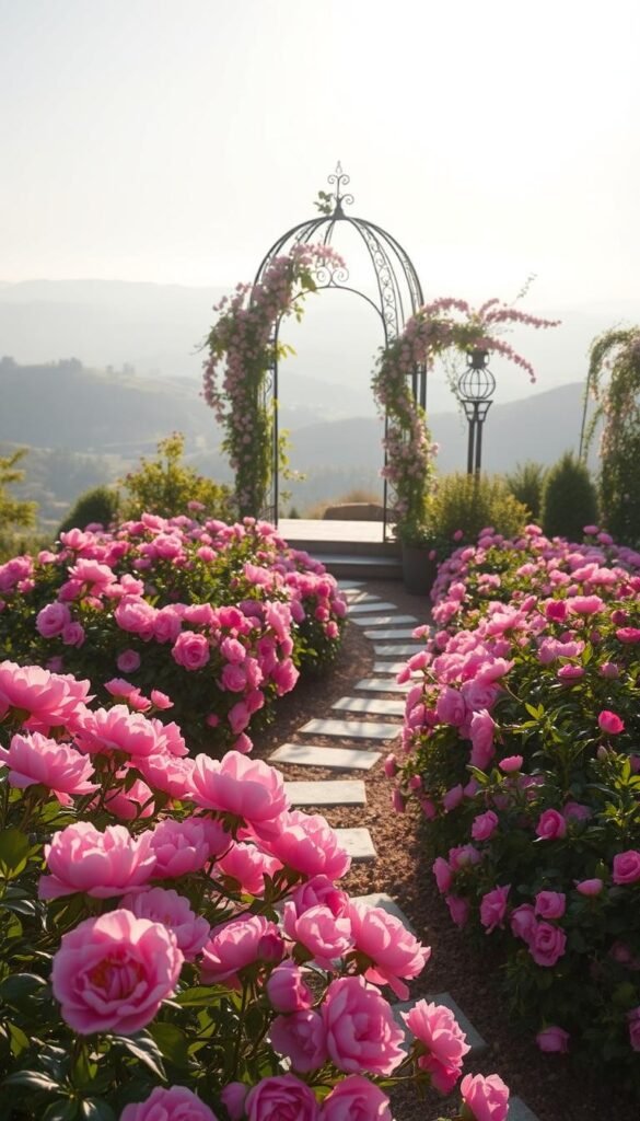 Pretty Pink Flower Garden Themes: Romantic and Eye-Catching Bed Designs