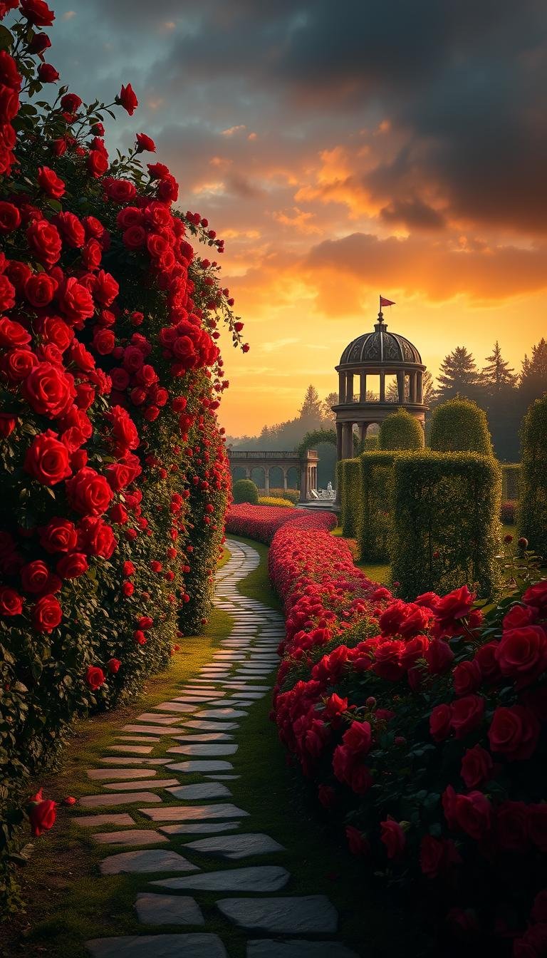 Red Rose Garden Aesthetic: Dramatic, Bold, and Unforgettable Floral ...