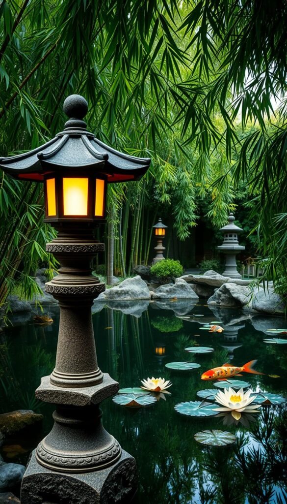 Asian Garden Backyard: Incorporating Bamboo, Stone Lanterns, and Water Elements