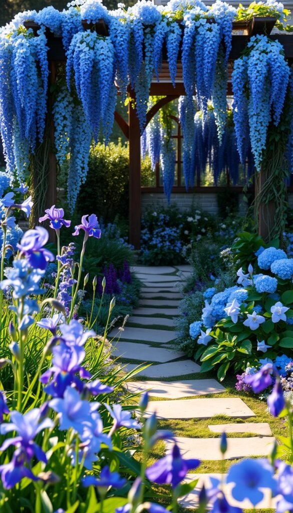 Blue Flower Garden Themes: Cool-Toned Hues for a Serene Outdoor Space