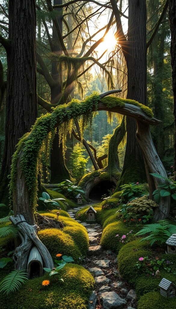 Creating a Rustic Fairy Garden with Driftwood and Mosses