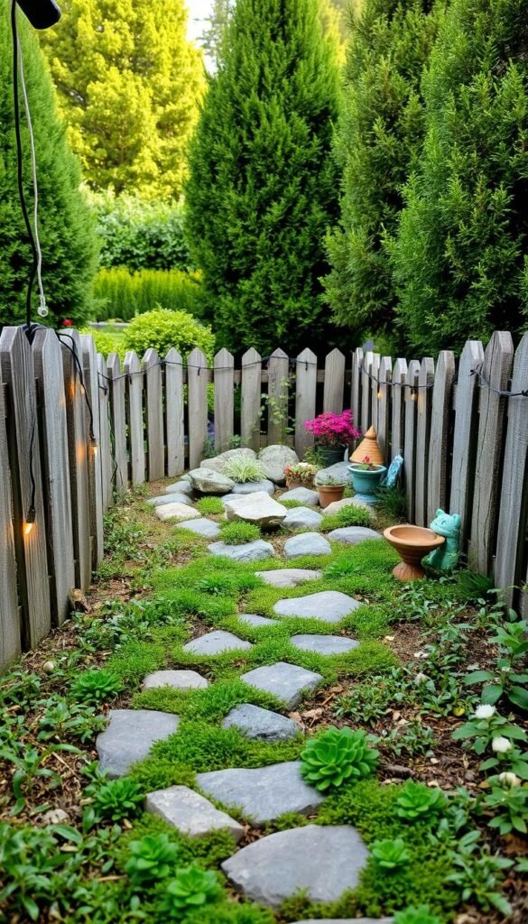 Designing a Fairy Garden Backyard Corner: Fencing, Rocks, and Mini Plants