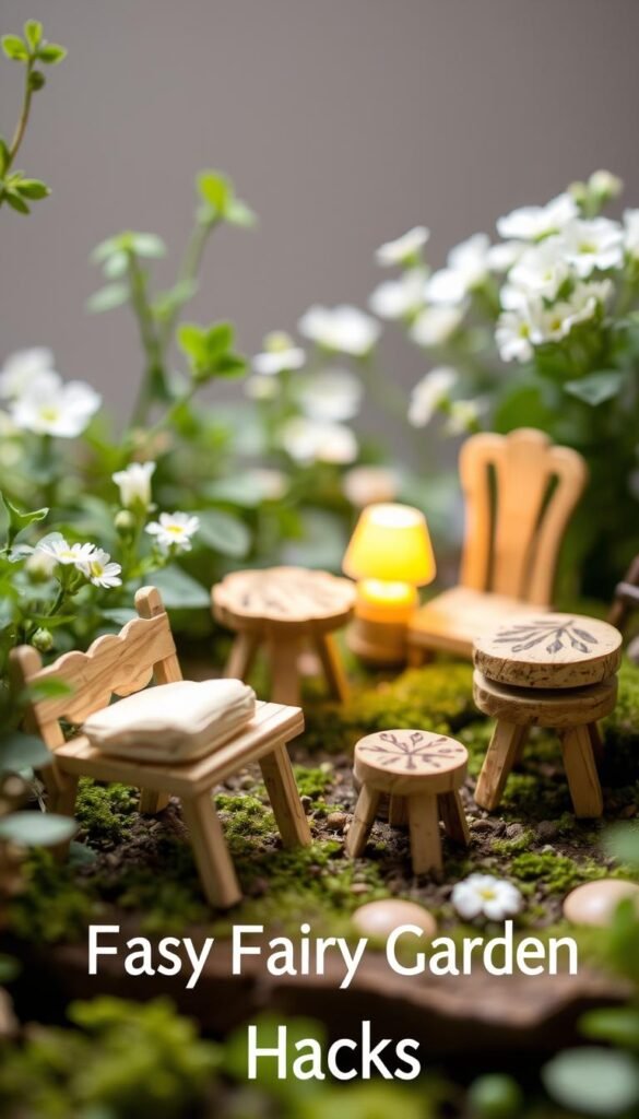 Easy Fairy Garden Hacks: Making Mini Furniture from Popsicle Sticks and Corks