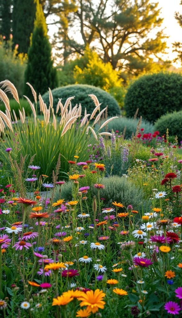 Flower Garden Design Layout for Visual Flow: Layering Heights and Textures