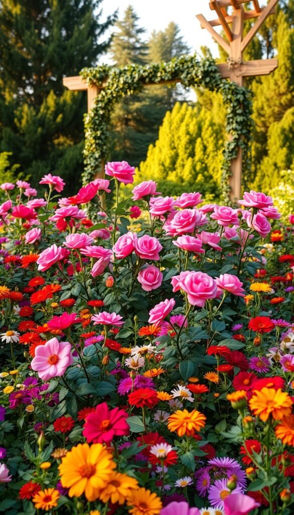 How to Combine a Rose Flower Garden with Annuals and Perennials