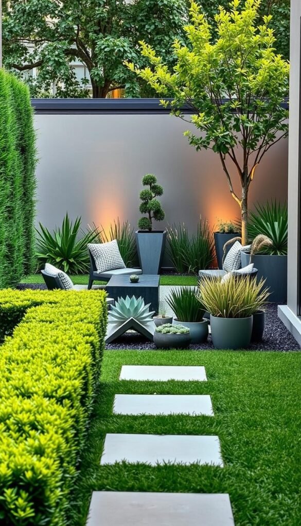 Modern Backyard Landscaping for Small Yards: Sleek Lines and Minimalist Plants