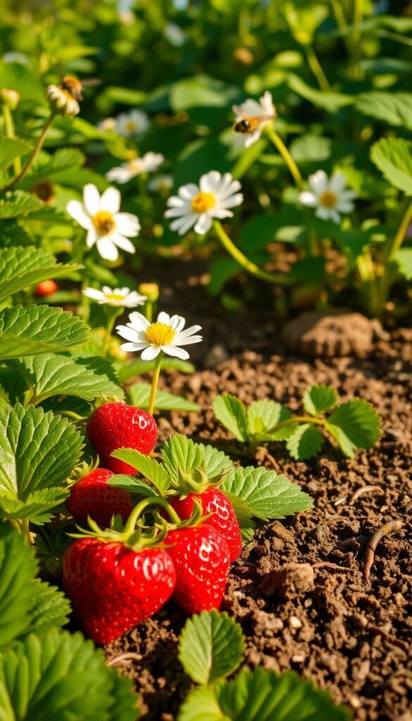 Organic Strawberry Garden Care: Soil Health and Natural Pollinator Attraction