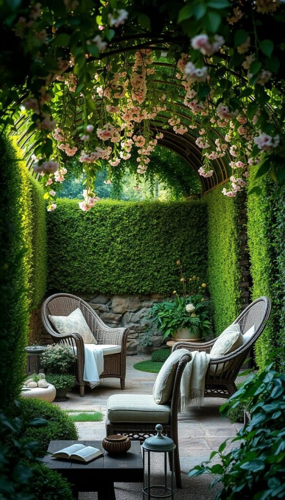 Secret Garden Backyard Hideaway: Adding Cozy Seating and Twinkling Lights