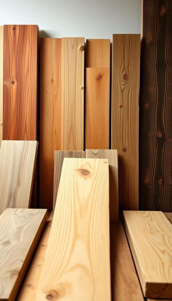 A well-lit display of various wooden planks and boards, showcasing their textures, grains, and tones. The foreground features a selection of commonly used woods for raised garden beds, such as cedar, redwood, and pressure-treated pine, each with its unique characteristics and suitability for outdoor use. The middle ground presents the boards in different sizes and dimensions, allowing the viewer to assess their compatibility with the desired raised bed dimensions. The background subtly fades into a soft, neutral tone, drawing the focus to the natural beauty and practical considerations of the wood options. The overall composition conveys a sense of thoughtful curation, guiding the viewer towards making an informed decision on the most suitable wood for their budget-friendly raised garden bed project. A well-lit display of various wooden planks and boards, showcasing their textures, grains, and tones. The foreground features a selection of commonly used woods for raised garden beds, such as cedar, redwood, and pressure-treated pine, each with its unique characteristics and suitability for outdoor use. The middle ground presents the boards in different sizes and dimensions, allowing the viewer to assess their compatibility with the desired raised bed dimensions. The background subtly fades into a soft, neutral tone, drawing the focus to the natural beauty and practical considerations of the wood options. The overall composition conveys a sense of thoughtful curation, guiding the viewer towards making an informed decision on the most suitable wood for their budget-friendly raised garden bed project.