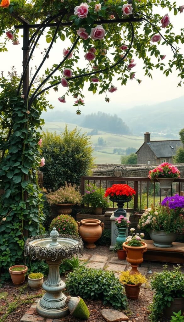 Cottage Garden Décor Essentials: Birdbaths, Trellises, and Vintage Planters