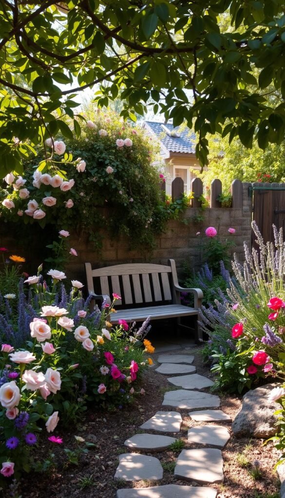 Small Cottage Garden Design: Arranging Flower Beds Around Seating Areas