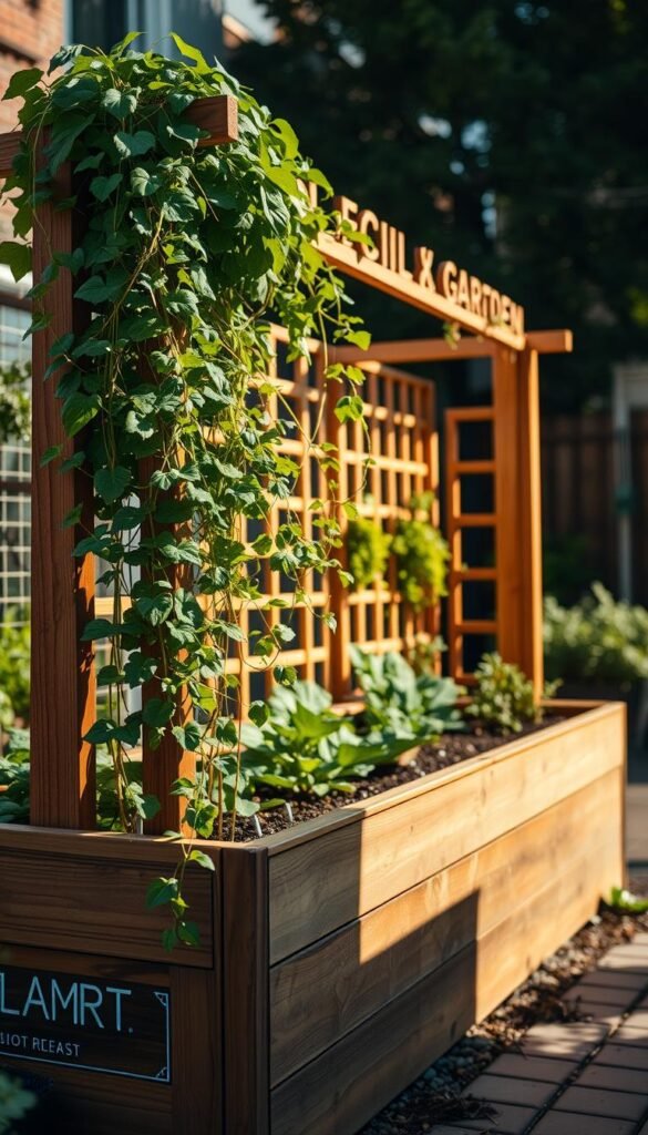 DIY Raised Garden Beds with Trellis for Climbing Plants