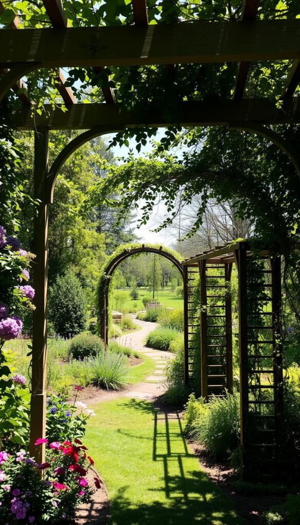 Enhancing Garden Design with Pergolas, Arbors, and Trellises