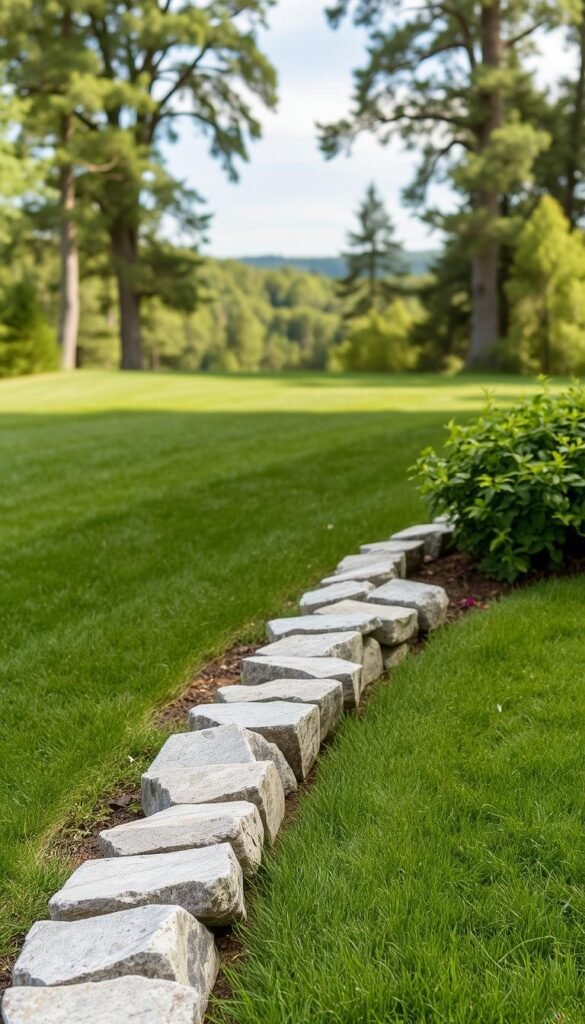 Using stone garden edges and borders to prevent soil erosion