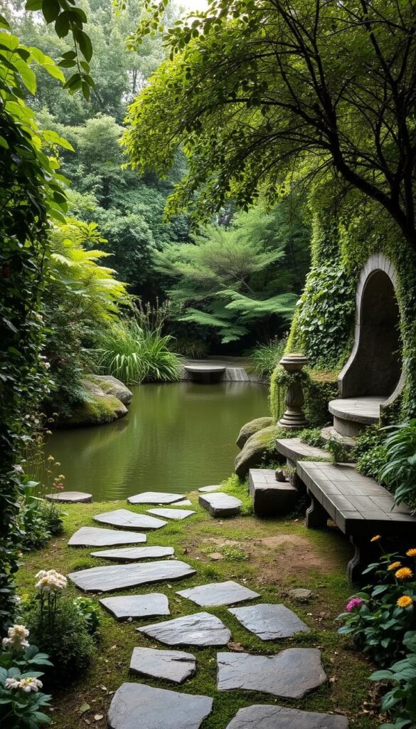 A secluded garden oasis, a sanctuary of tranquility and serenity. Lush, verdant foliage surrounds a serene pond, its surface gently rippling in the soft, diffused sunlight. Meandering stone paths invite exploration, leading to hidden alcoves where soft, weathered benches beckon for quiet contemplation. Fragrant flowers in muted hues dot the landscape, their petals gently swaying in the gentle breeze. The atmosphere is one of profound peace and mindfulness, inviting the viewer to pause, breathe, and connect with the restorative power of nature. A secluded garden oasis, a sanctuary of tranquility and serenity. Lush, verdant foliage surrounds a serene pond, its surface gently rippling in the soft, diffused sunlight. Meandering stone paths invite exploration, leading to hidden alcoves where soft, weathered benches beckon for quiet contemplation. Fragrant flowers in muted hues dot the landscape, their petals gently swaying in the gentle breeze. The atmosphere is one of profound peace and mindfulness, inviting the viewer to pause, breathe, and connect with the restorative power of nature.