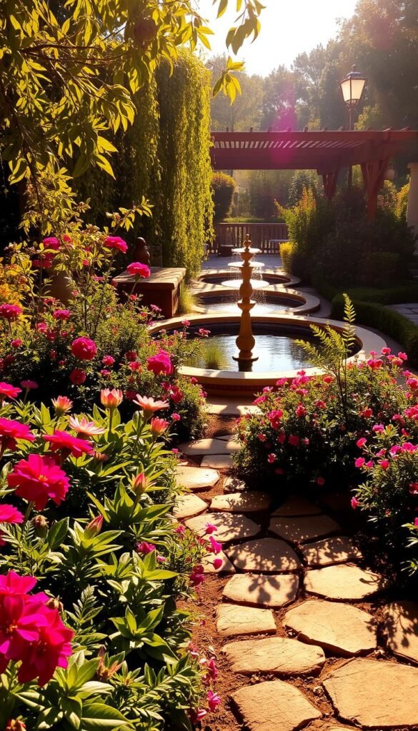 A vibrant, sun-dappled garden scene bathed in warm, golden light. In the foreground, a diverse array of lush, colorful plants and flowers cast dynamic shadows across the well-tended pathways. In the middle ground, a tranquil water feature reflects the gentle play of light and shadow, while in the background, a tastefully designed pergola or arbor structure provides a sense of depth and architectural interest. The overall mood is one of serene, inviting atmosphere, with the lighting conditions highlighting the vivid hues and creating a sense of visual drama and impact. A vibrant, sun-dappled garden scene bathed in warm, golden light. In the foreground, a diverse array of lush, colorful plants and flowers cast dynamic shadows across the well-tended pathways. In the middle ground, a tranquil water feature reflects the gentle play of light and shadow, while in the background, a tastefully designed pergola or arbor structure provides a sense of depth and architectural interest. The overall mood is one of serene, inviting atmosphere, with the lighting conditions highlighting the vivid hues and creating a sense of visual drama and impact.