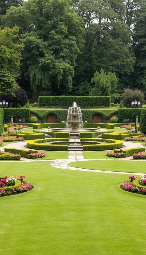 Design Expansive, Balanced Outdoors with Large Garden Design Layout Ideas